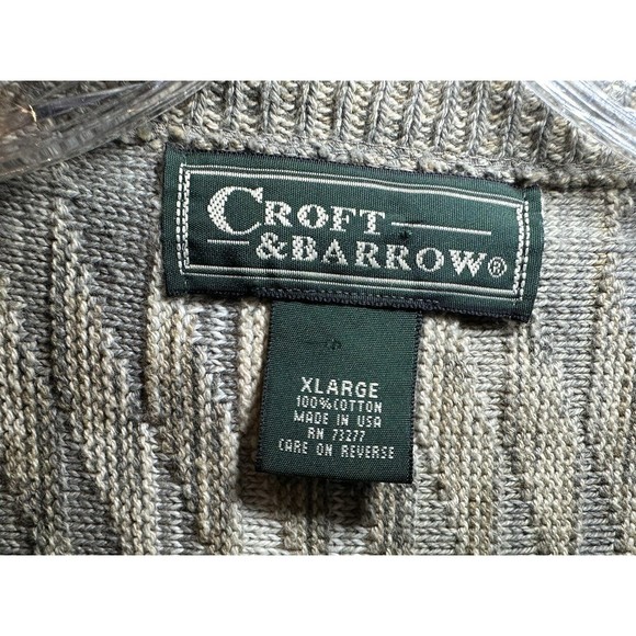 VTG 90s Croft & Barrow Men’s Sweater XL 3D Textured Knit Earth Tones Coogi Style - Picture 2 of 7